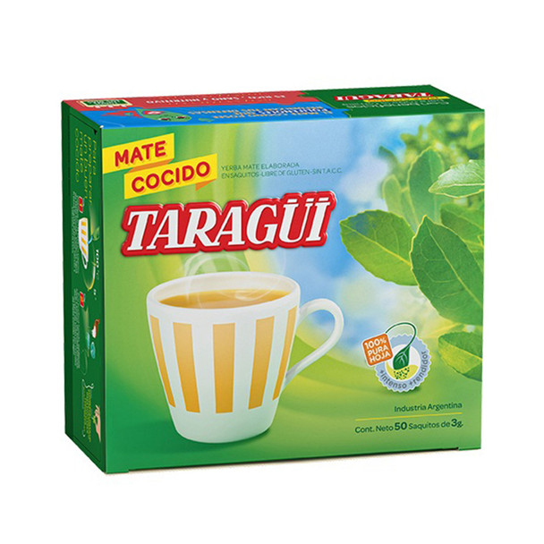 Mate Cocido Taragüi - Bolsas de Yerba Mate listas para elaborar (caja de 50 bolsas)