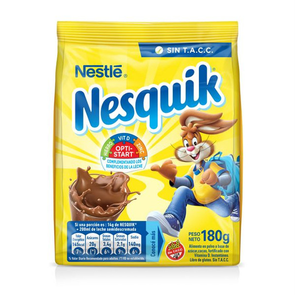 Nesquik Cacao en Polvo Powdered Cacao for Chocolate Milk, 180 g / 6.3 oz