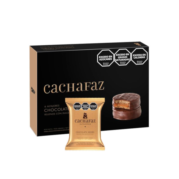 Cachafaz Alfajor Dark Chocolate with Dulce de Leche Wholesale Bulkbox, 360 g / 12.69 oz ea (6 alfajores per case - 12 cases per box)