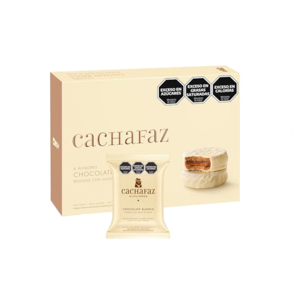 Cachafaz Alfajor White Chocolate with Dulce de Leche Wholesale Bulkbox, 360 g / 12.69 oz ea (6 alfajores per case - 12 cases per box)