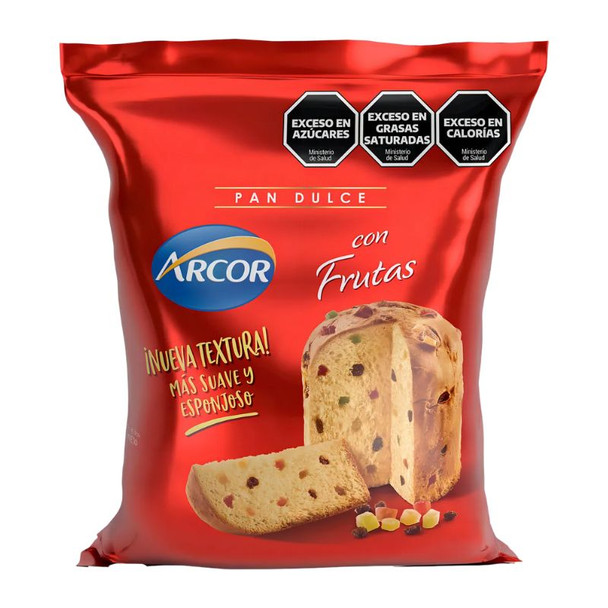 Arcor Pan Dulce Con Frutas Sweet Panettone With Fruits Italian Style Cake, 400 g / 14 oz