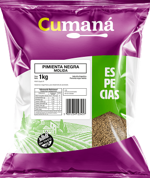 Pimienta Negra Molida Ground Black Pepper Especias Cumaná - Gluten Free, 1 kg / 2.2 lb bag