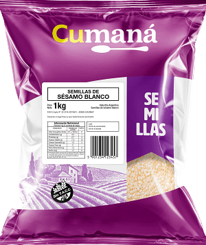 Semillas de Sésamo Blanco White Sesame Seeds Semillas Cumaná - Gluten Free, 1 kg / 2.2 lb bag