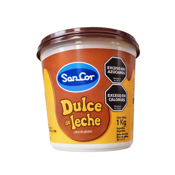 Sancor Classic Creamy Dulce de Leche Family Size - Gluten Free, 1 kg / 2.2 lb plastic bin