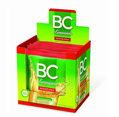 BC Jugo en Polvo Manzana Powdered Juice Apple Flavor - Sugar Free & Low Sodium, 8.5 g / 0.29 oz pouch (box of 18)