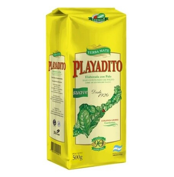 Playadito Yerba Mate Traditional Con Palo from Colonia Liebig Wholesale Bulk Pack - New Packaging, 500 g / 1.1 lb (10 count per pack)
