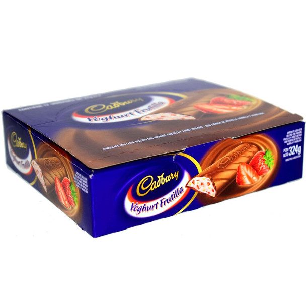 Barra de chocolate Cadbury Yogur Frutilla Fresa, 27 g / 0.95 oz (caja de 12)