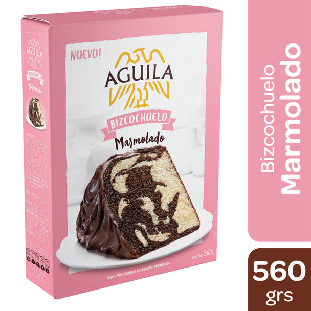 Águila Bizcochuelo Marmolado Powder Ready To Make Chocolate & Vanilla Marbled Sponge Cake, 560 g / 19.75 oz