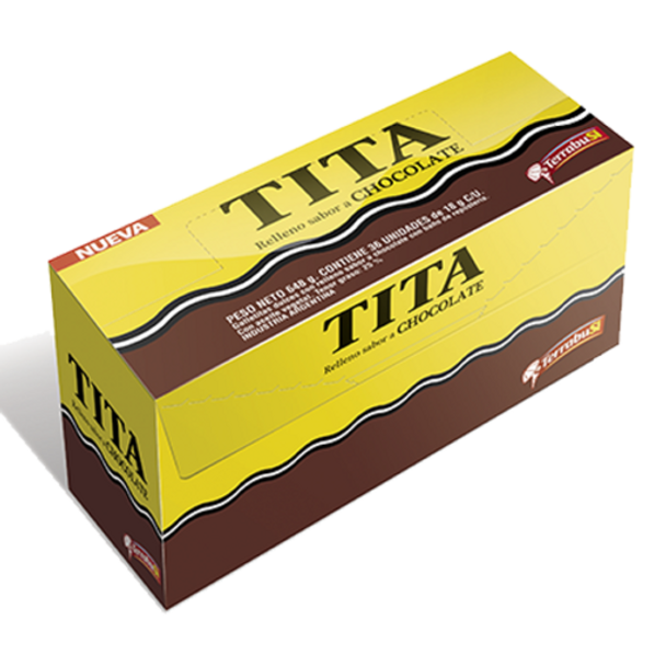 Tita Chocolate Coated Cookie With Chocolate Cream Filling NEW, 36 cookies x 18 g / 0.63 oz family box