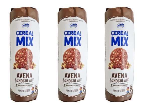 Cereal Mix Galletas Avena y Chocolate Sweet Oats & Chocolate Cookies, 180 g / 6.34 oz (pack of 3)