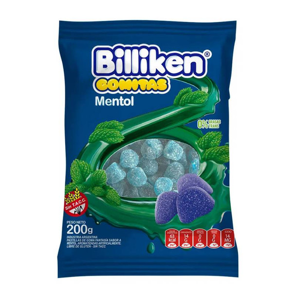 Billiken Gomitas Menthol Eucalyptus Candies Gummies, 200 g / 7 oz