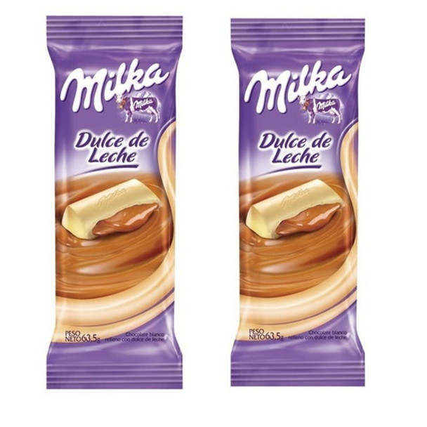 Milka White Chocolate Bar Filled with Dulce de Leche, 67.5 g / 2.38 oz (pack of 2)