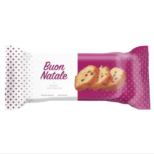 Buon Natale Budín con Frutas Classic Vanilla Pound Cake with Fruits, 170 g / 5.99 oz