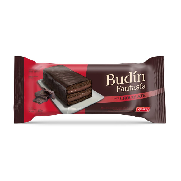 Nevares Budín de Chocolate Milk Chocolate Pound Cake with Chocolate Filling & Chocolate Coating, 160 g / 5.64 oz