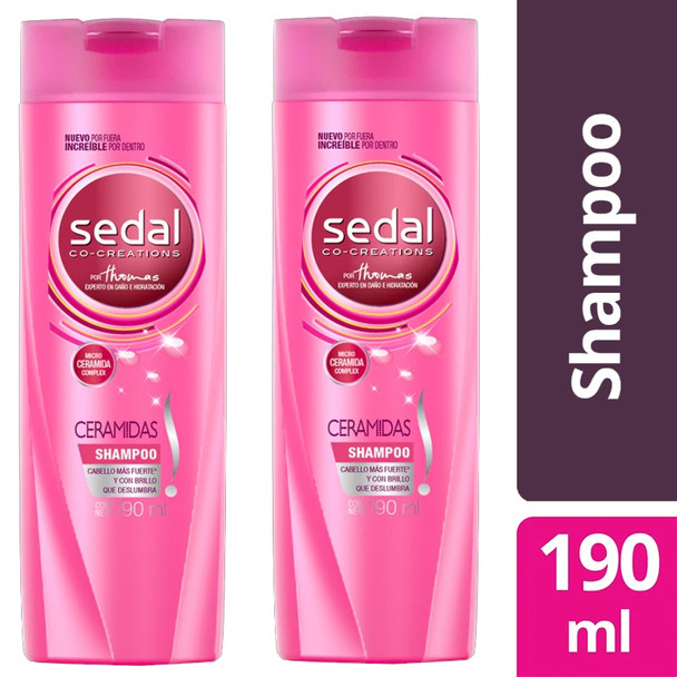 Sedal Shampoo Ceramides Strong & Shiny Hair, 190 ml / 6.4 fl oz (pack of 2)
