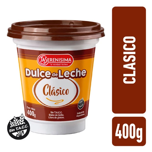 Dulce de leche clasico La Serenisima 400g, classic dulce de leche