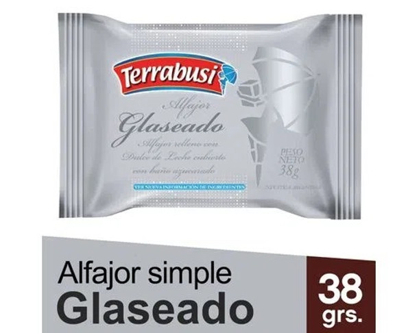 Terrabusi Alfajores Sugar Frosting Filled with Dulce de Leche, Glaseado Relleno con Dulce de Leche (pack of 12)