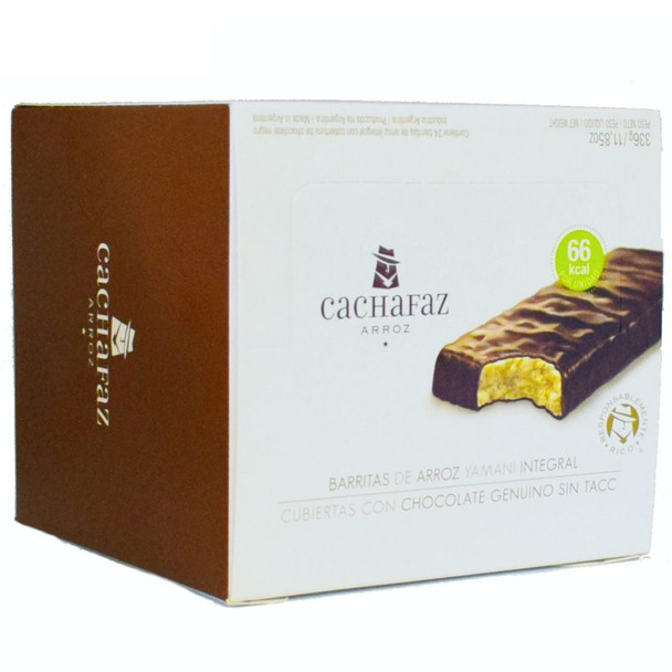 Cachafaz Barritas de Arroz Yamaní Brown Rice Bars with Milk Chocolate Coating, 336 g / 11.85 oz (box of 24 bars)