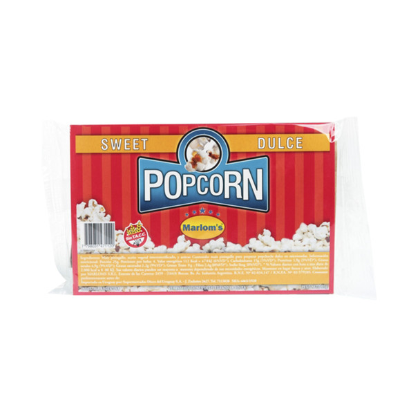 Marlom's Popcorn Pochoclos Dulces Sweet Popcorn for Microwave Ready In Two Minutes - Gluten Free & Vegan Snack, 95 g / 3.35 oz ea (pack of 3)