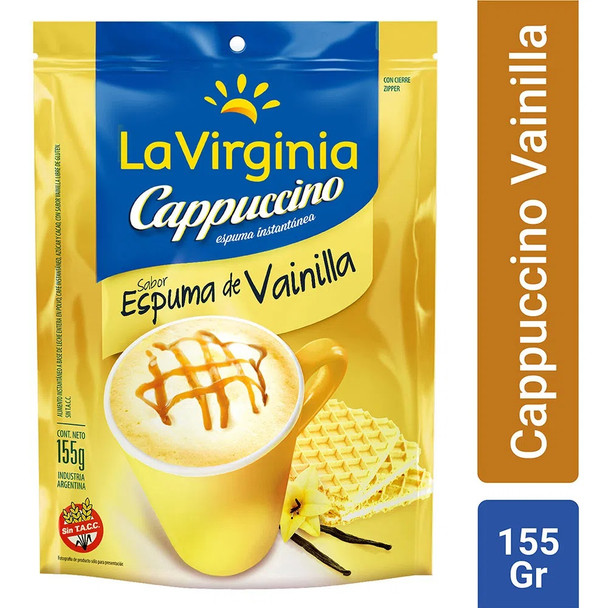 La Virginia Traditional Cappuccino Vanilla Flavored Coffee Powder, 155 g / 5.46 oz pouch