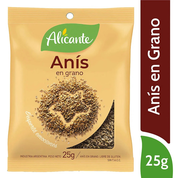Alicante Anís En Grano Anise Seeds, 25 g / 0.88 oz pouch (pack of 3)