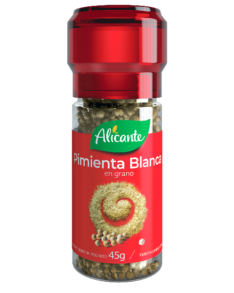 Alicante Molinillo Pimienta Blanca En Grano White Peppercorn Grinder, 45 g / 1.59 oz 