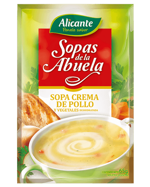 Alicante Sopa Crema de Pollo con Vegetales Creamy Chicken Soup with Vegetables, 65 g / 2.29 oz ea (pack of 3)