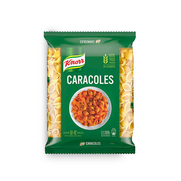 Knorr Fideos Caracoles Lumaconi Snail Shell Shaped Pasta - No Additives, 500 g / 1.1 lb (pack of 3)
