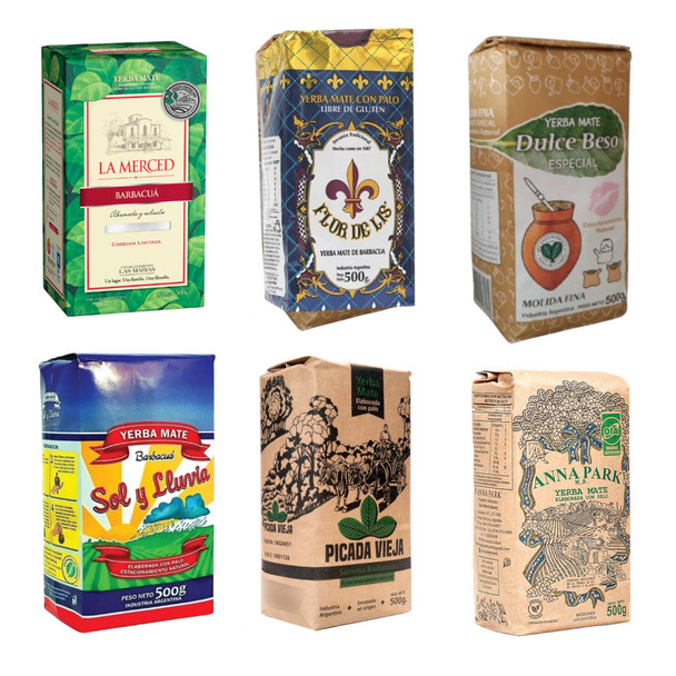 Yerba Mate Artesanal Barbacua Selection 4 Units total 2 kg / 4.4 lb in  4x 500 g