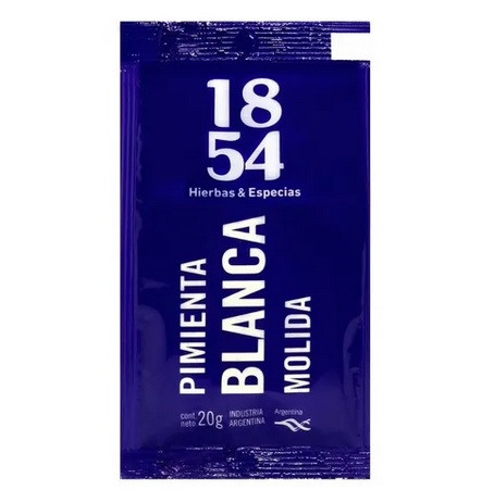 1854 Hierbas & Especias Pimienta Blanca Ground White Pepper, 20 g / 0.7 oz pouch (pack of 3)