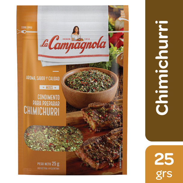 La Campagnola Condimento Para Preparar Chimichurri, 25 g / 0.88 oz zipper pouch (pack of 3)