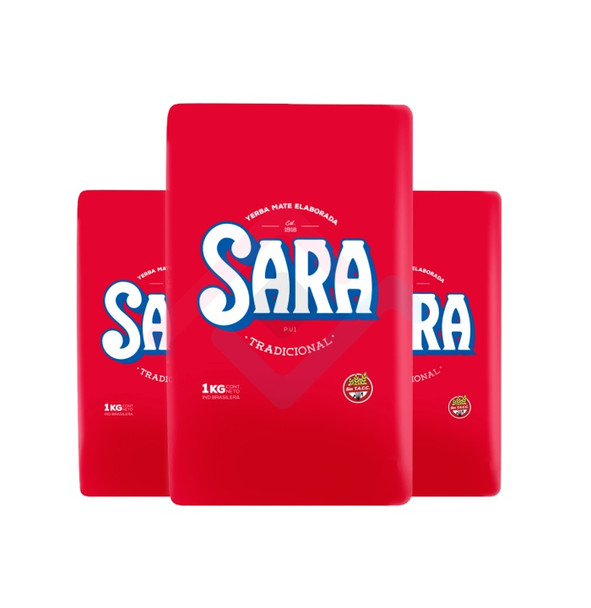 Sara Yerba Mate Roja from Uruguay, 1 kg / 2.2 lb (pack of 3)