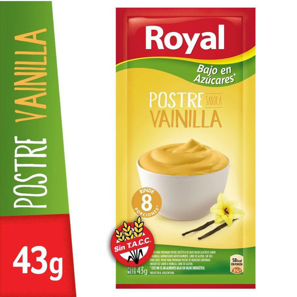 Royal Vanilla Ready to Make Light Dessert, 8 servings per pouch, 43 g / 1.51 oz pouch