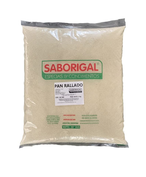 Saborigal Pan Rallado para Milanesas y Rebozados, bolsa grande de 5 kg / 11.02 lb