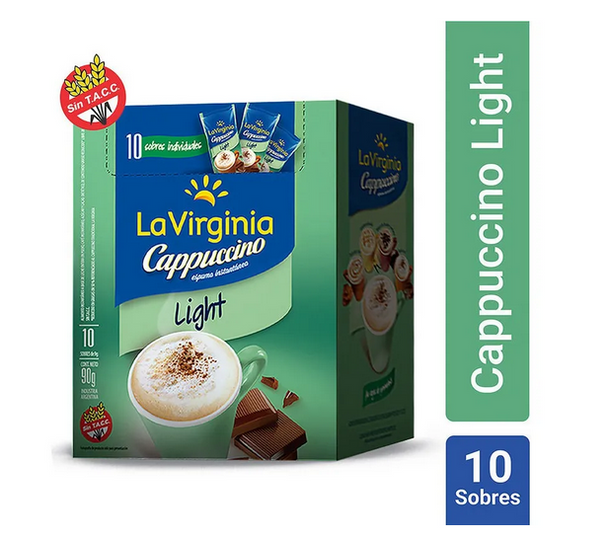 La Virginia Traditional Cappuccino Light Coffee Powder, 9 g / 0.32 oz (box of 10)