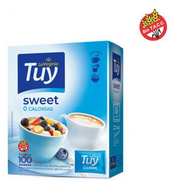 Tuy Edulcorante Sweet Zero Calories Powder Sweetener In Bags (box of 100 units) 