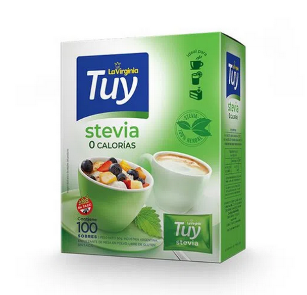 Tuy Edulcorante Stevia Zero Calories Powder Sweetener In Bags (box of 100 units) 