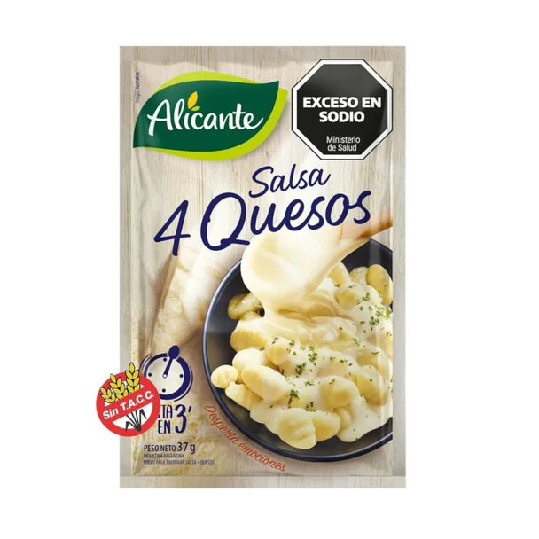 Alicante Salsa 4 Quesos En Polvo 4 Cheese Sauce Flavored Powder, 37 g / 1.31 oz 