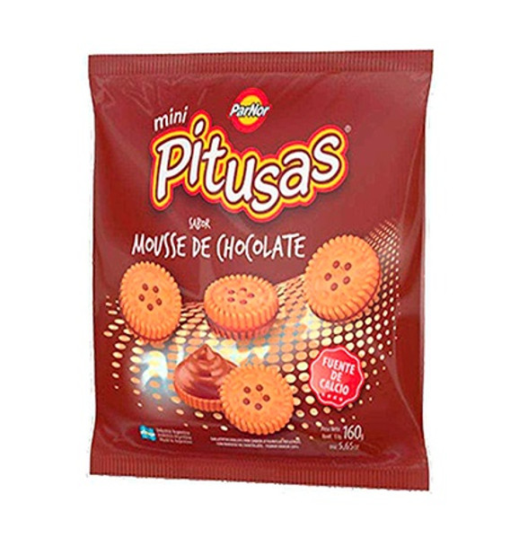 Mini Pitusas Mousse Sweet Cookies Filled Chocolate Mousse, 160 g / 5.6 oz (pack of 3)