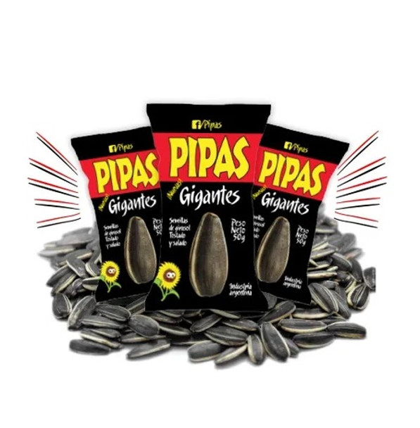 Pipas Gigantes Semillas de Girasol Tostadas Saladas con Cáscara, 50 g / 1.76 oz (paquete de 10)