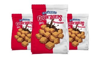 Portezuelo Obleas Cuadraditas Sabor Chocolate Mini Square Wafers with Milk Chocolate Filling Triple Wafer from Uruguay, 130 g / 4.58 oz 