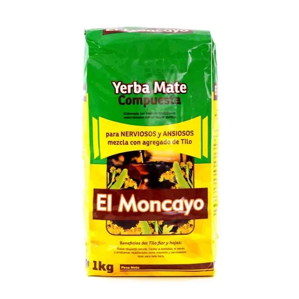 El Moncayo Yerba Mate Compuesta con Tilo - Genuine from Uruguay, 1 kg / 2.2 lb bag