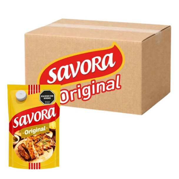 Savora Classic Yellow Mustard in Pouch, Wholesale Bulk Box, 500 g / 1.1 lb ea (15 count per box)