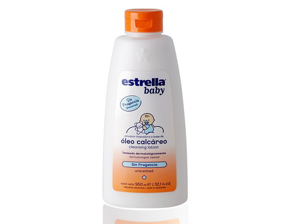 Estrella Óleo Calcáreo Sin Fragancia Hypoallergenic Baby Oil, 950 ml / 32.12 oz