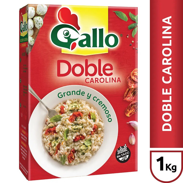 Gallo Arroz Doble Carolina Grano Grande Creamy Rice Ideal for Risotto, 1 kg / 2.2 lb 