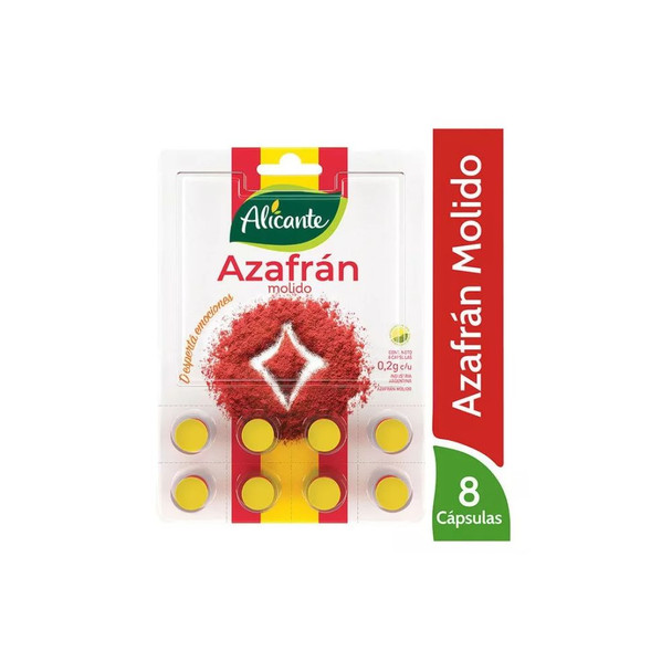 Alicante Azafrán Molido Saffron Powder In Capsules x8 capsules, 0.4 g / 0.14 oz ea