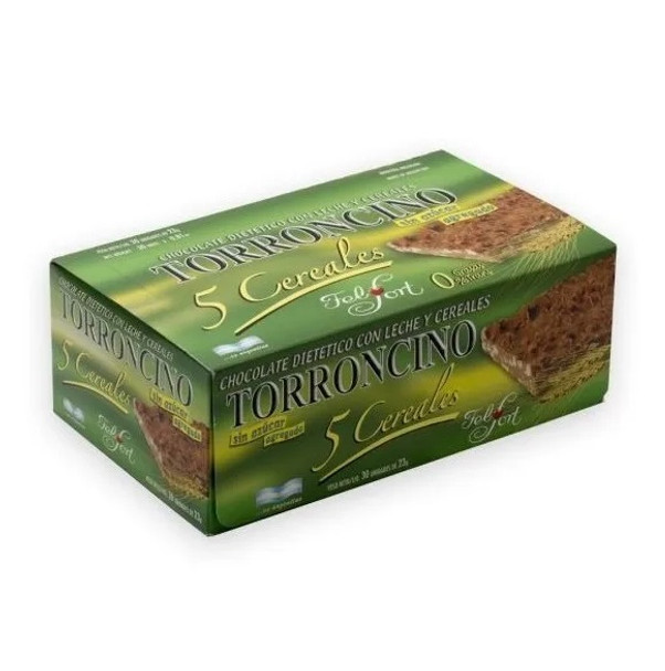 Torroncino 5 Cereales Felfort Barra de Chocolate Dietética Diet Chocolate Bar with Skim Milk & Cereals, 30 x 23 g / 30 x 0.81 oz