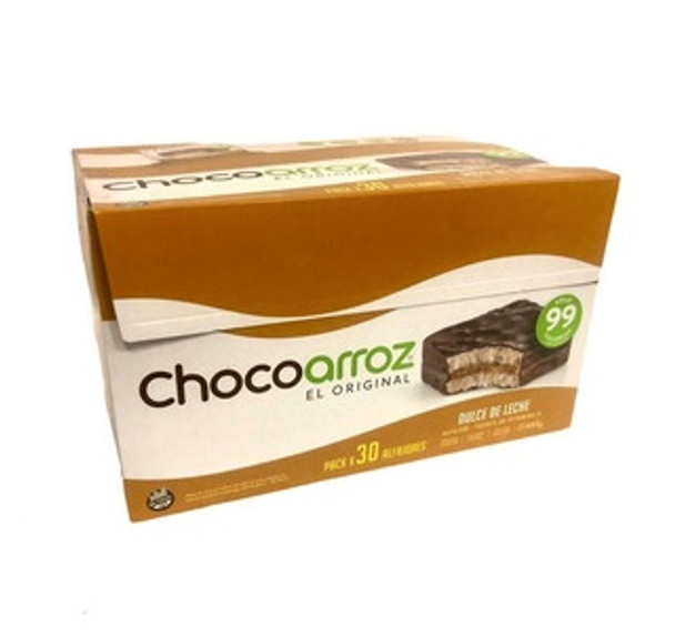 Chocoarroz Alfajor de Arroz Integral con Dulce de Leche Sin Gluten - Muy Bajo en Calorías (caja de 30)