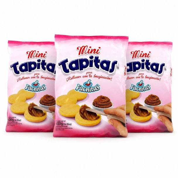 Mini Tapitas Para Alfajores de Maicena Vanilla Cookies Ideal for Cornstarch Alfajores, 400 g / 14.1 oz (pack of 3)