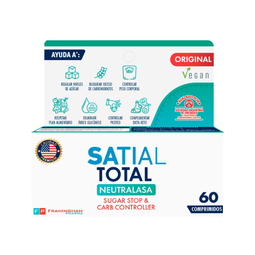 Satial Total Nutrilasa Carb Controller Pills Dietary Supplement With Soy Protein & White Bean Extract Carb Blocker (box of 60 pills)